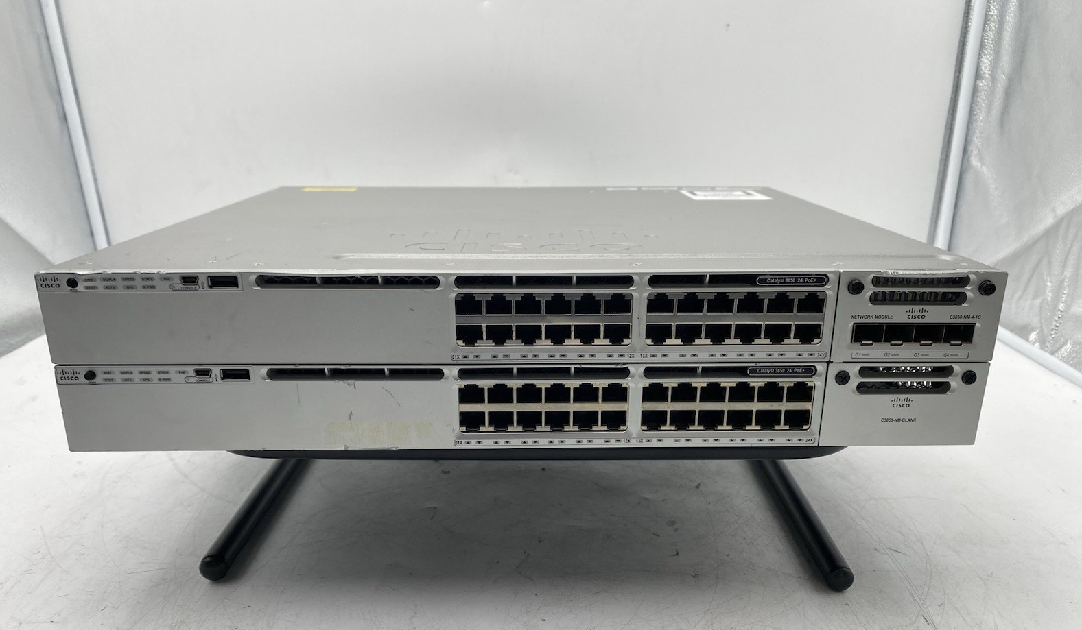 LOT of 2 Cisco WS-C3850-24PW-S Network Switch 24 Port Gigabit Ethernet PoE+