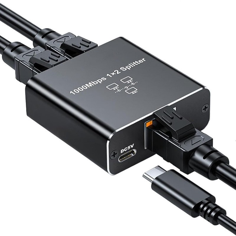 Gigabit Network Splitter RJ45 1 to 2 / 1 to 4 Port LAN Adapter for PC TV Camera