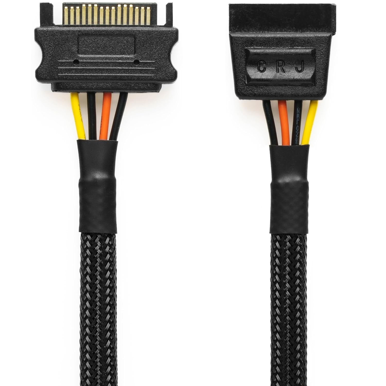 CRJ 15Pin SATA Power Extension Cable 24Inch 60cm Black Sleeved SSD HDD ATX