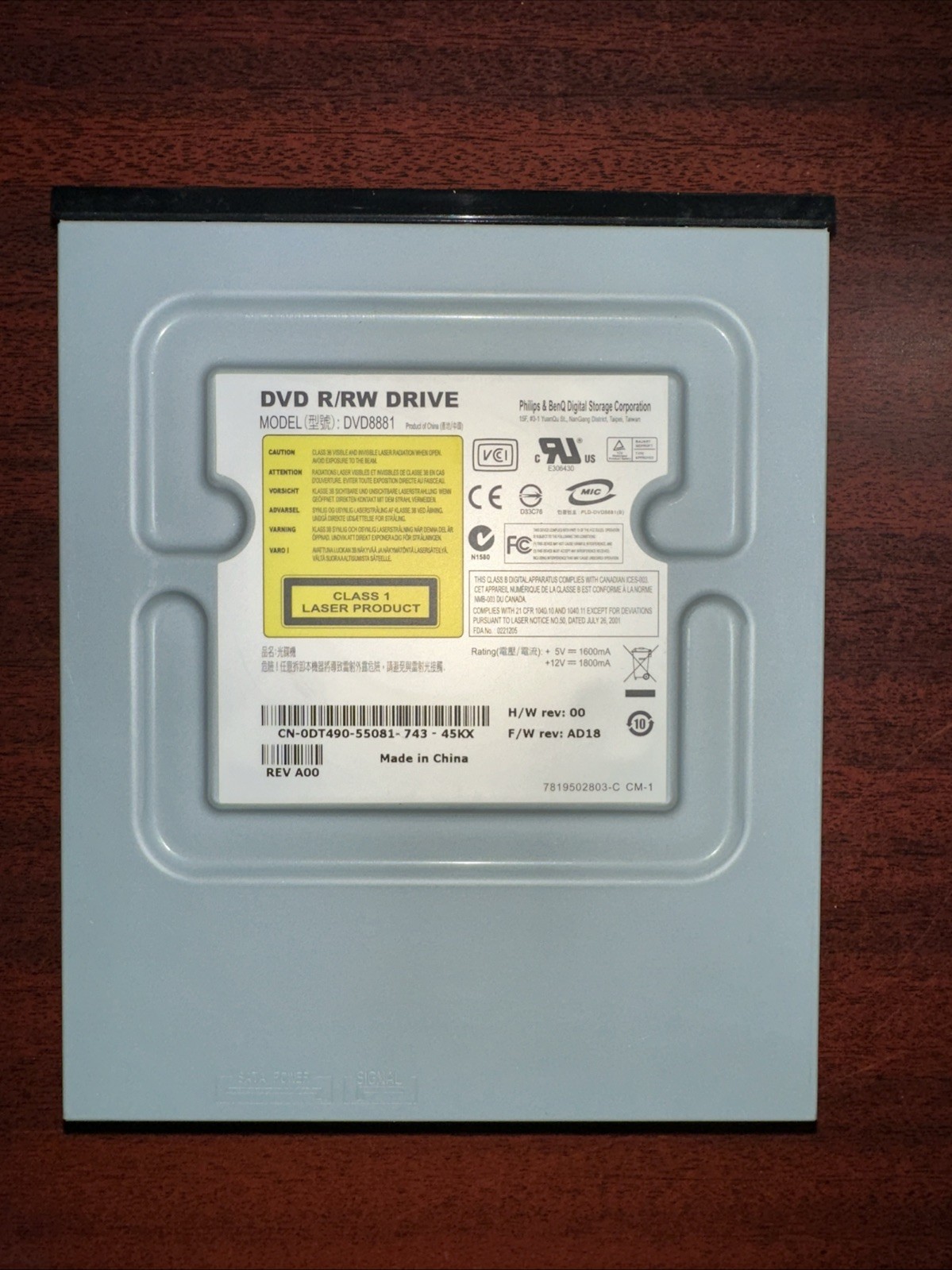 Philips DVD8881 Black 16x DVD R/RW Drive Desktop Internal SATA Burner Not Tested