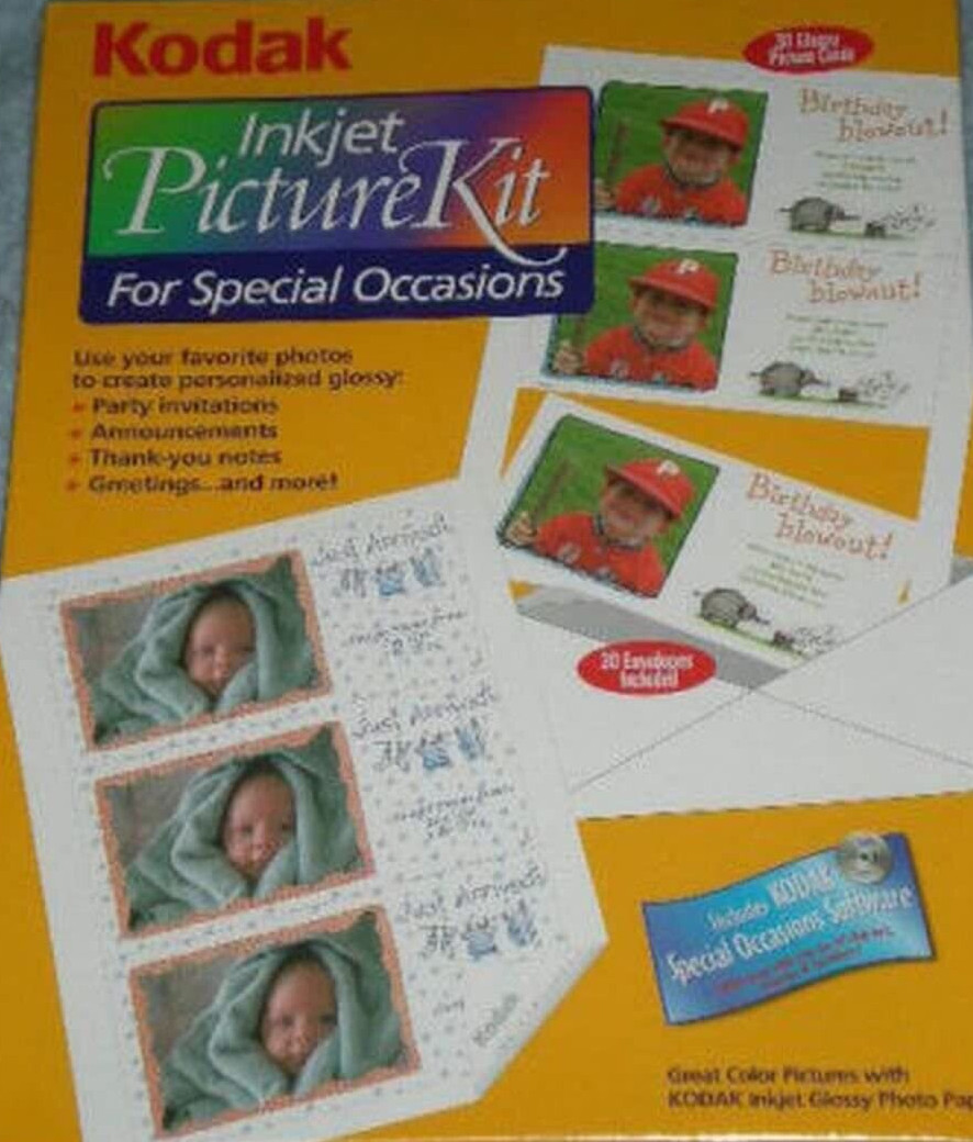 Kodak 1293810 Special Occasions Inkjet Picture Kit (10 Sheets) Brand New Sealed