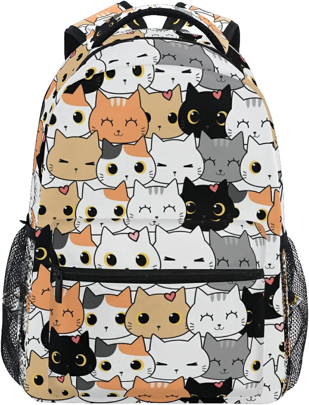 Cute Cats Backpacks for School Travel Laptop Backpack with Water Bottle 