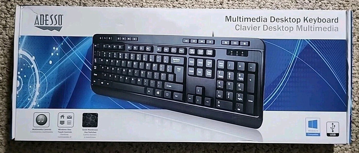 Adesso AKB-132UB Multimedia Desktop Keyboard Black