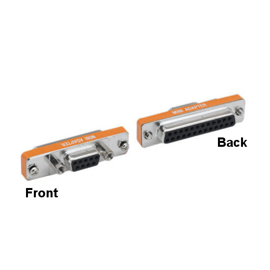 [10X] DB9 Female to DB25 Female AT Modem Mini Adapter Low Profile Shielded RS232