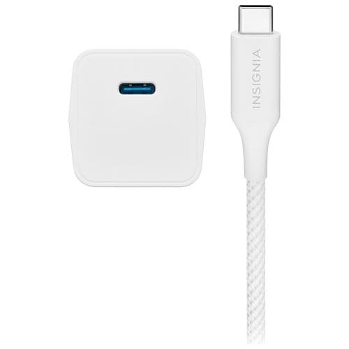 INSIGNIA USB Cables, 20Gbps High-Speed 20W USB-C Wall Accessory w/ Cable