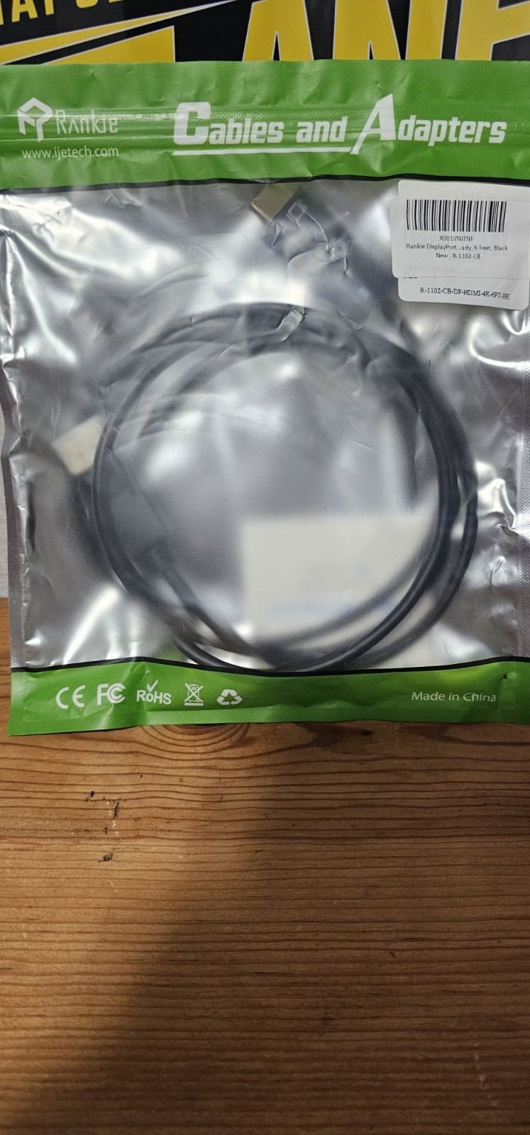 Rankie DisplayPort (DP) to HDMI Cable 4K 6ft R-1102-CB-VB/B13