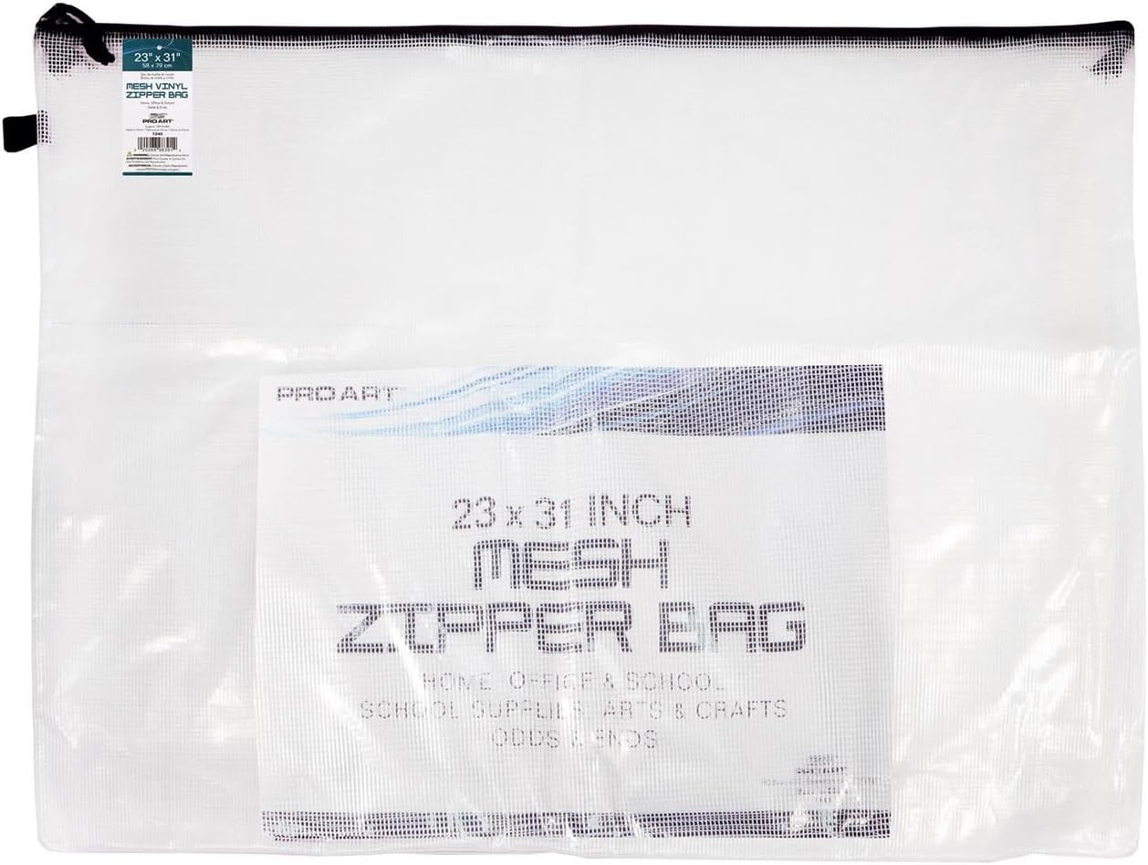Mesh & Vinyl Zipper Bag 23X31