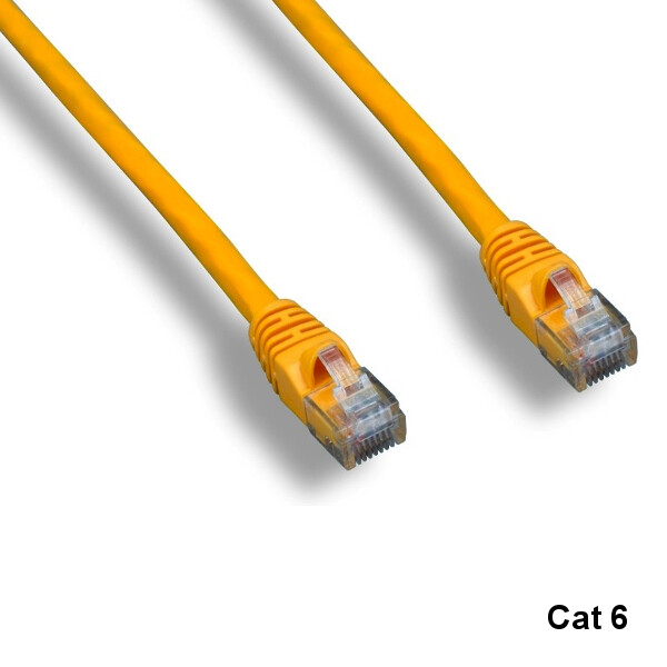 KNTK Yellow 3ft Cat6 UTP Patch Cord 24AWG 550MHz Panel Router Networking RJ45