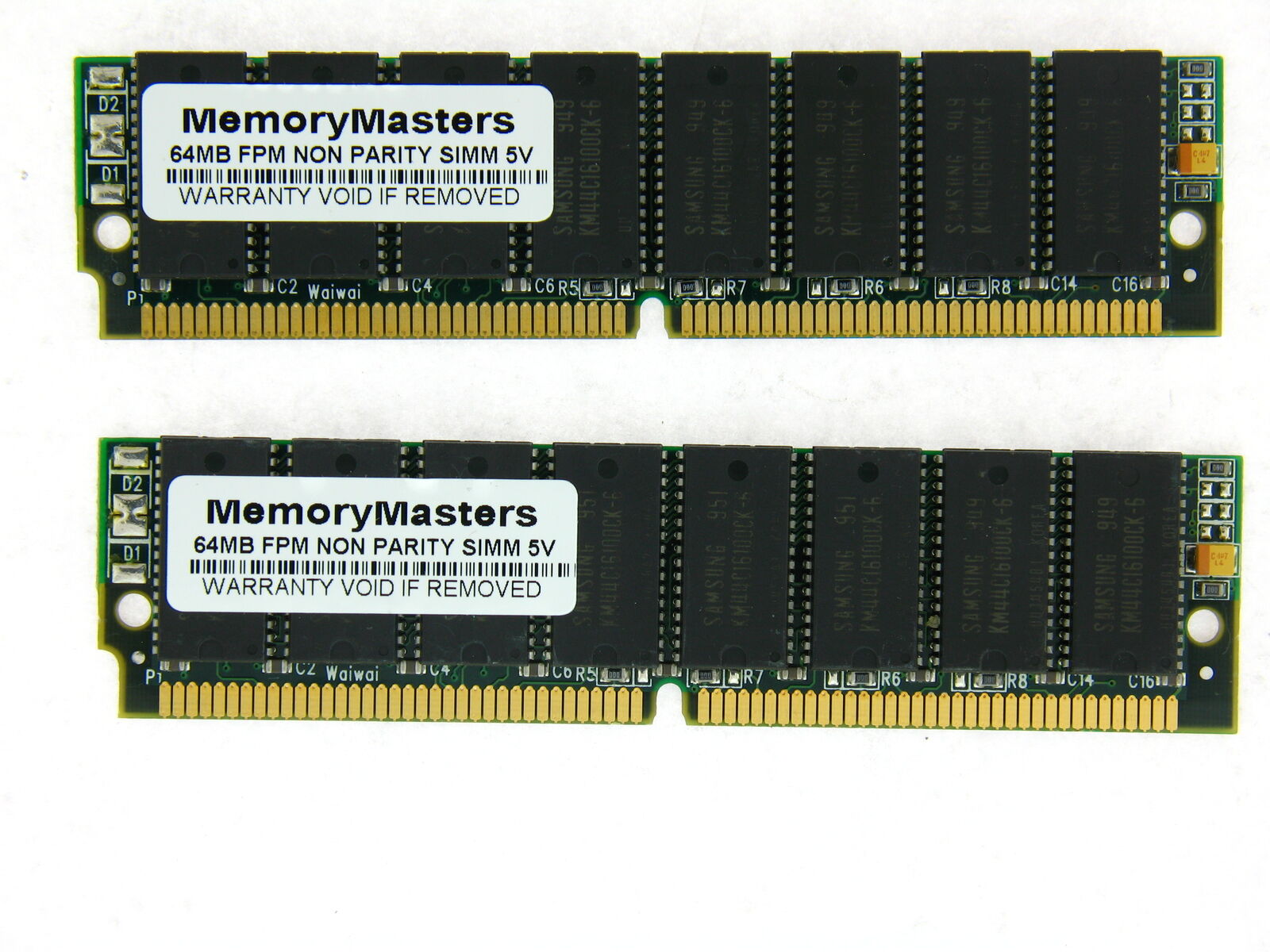 128MB (2X64MB) MEMORY 16X32 72PIN NON PARITY FPM 60NS 5V RAM SIMM