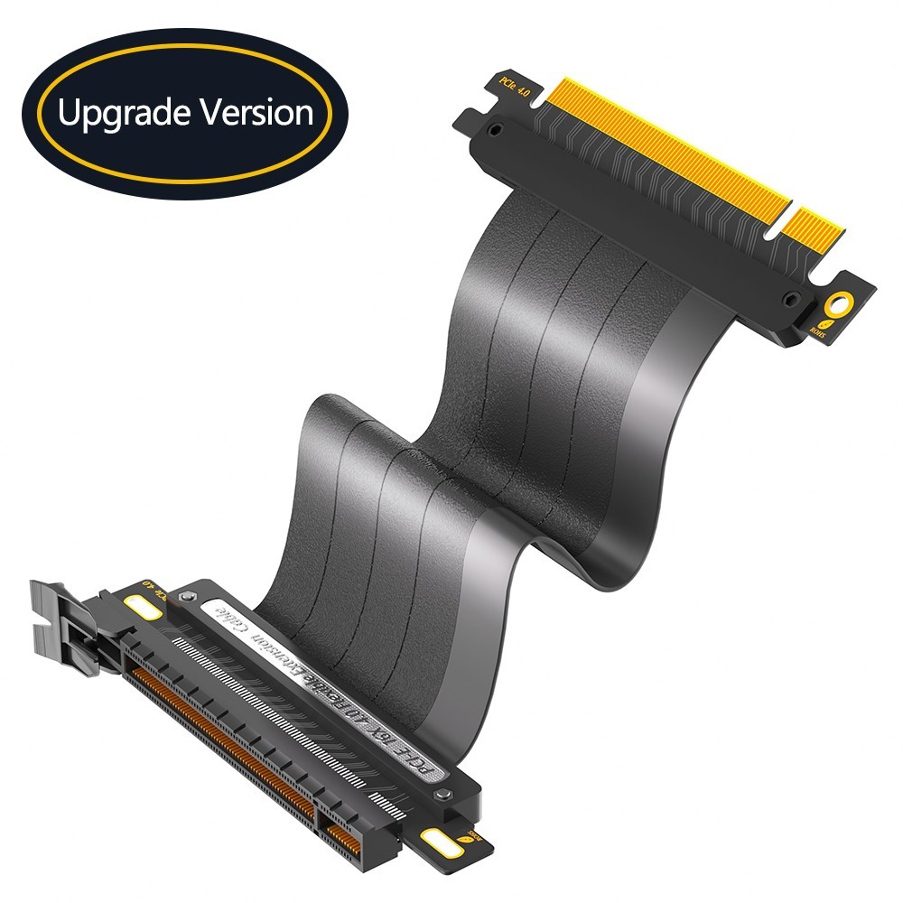 PCI-E 4.0 GPU Riser Cable Black 16x Shielded High Speed, 20/30cm, 90/180 Degree