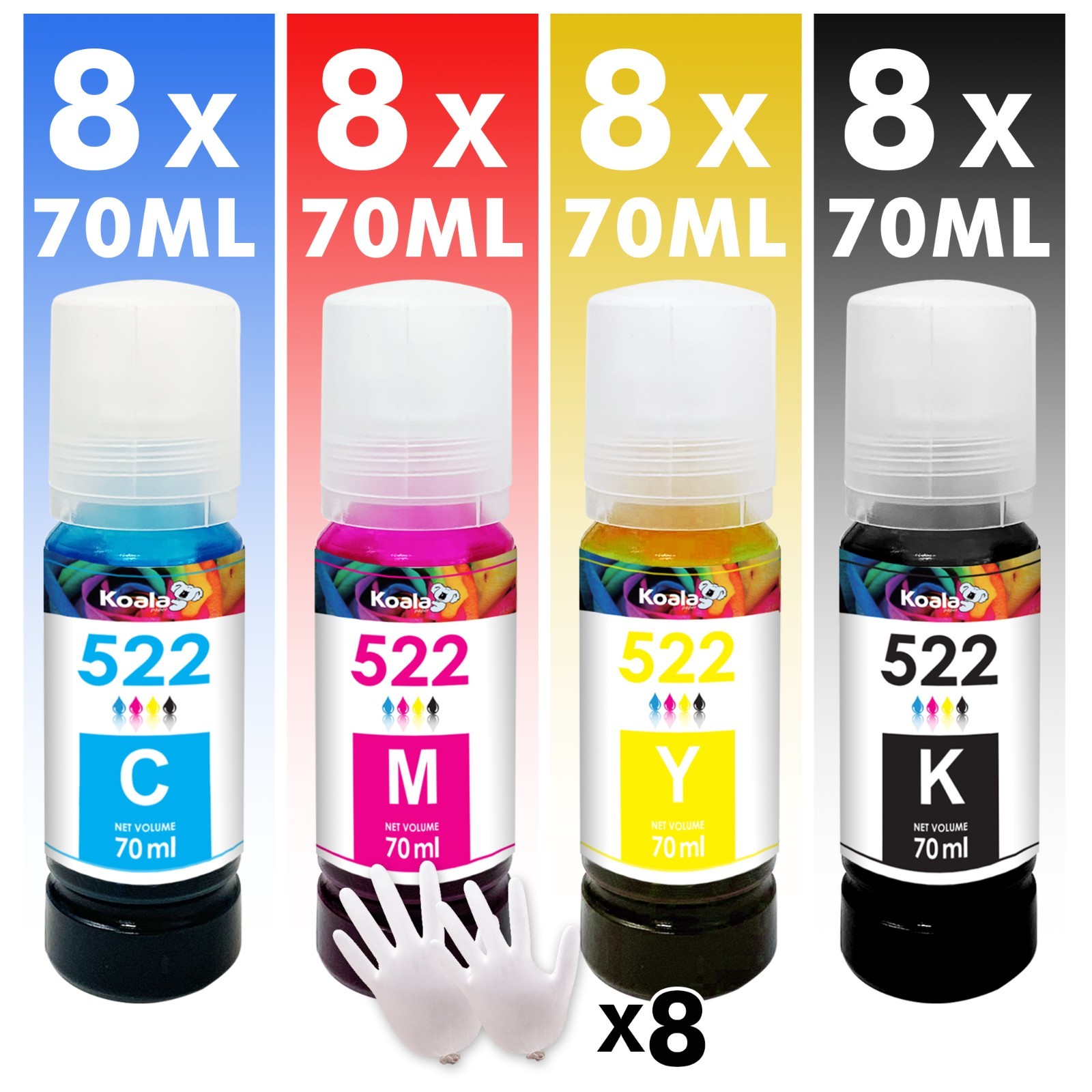 Bulk 8 Sets Koala Printer Ink Refill 2240ML Fit for 2720 2800 2803 4700 4800