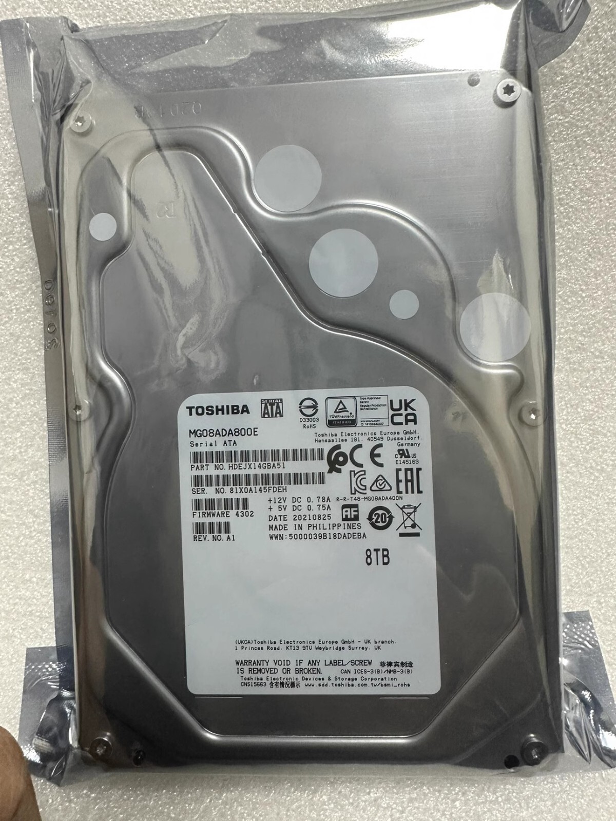 NEW FOR Toshiba MG08ADA800E 7.2k 256 3.5" SATA NAS Hard Drive 8TB High quality