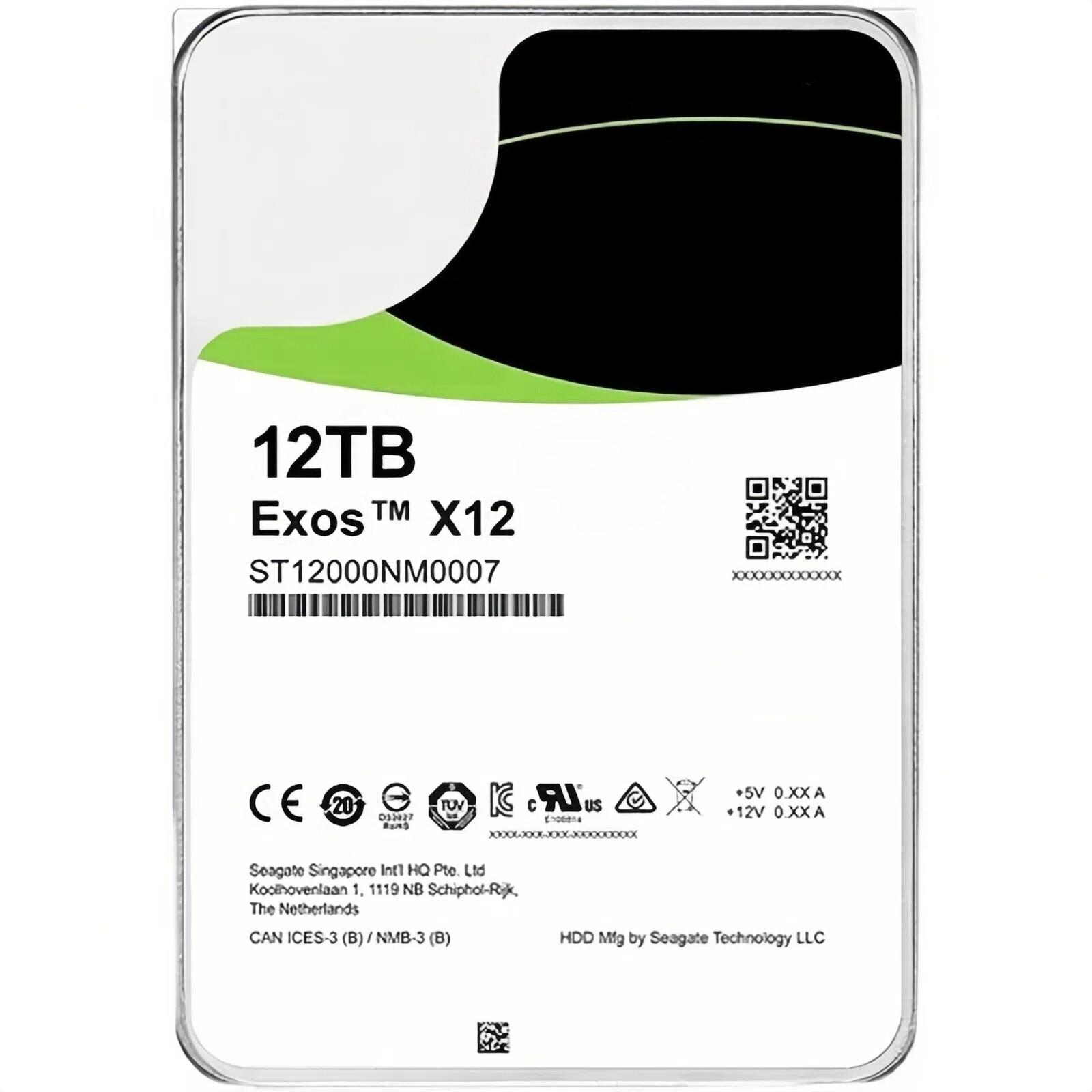 FOR SEAGATE EXOS X12 ST12000NM0007 12TB7200PRM SATA 6G 512e 3.5"256MB HDD