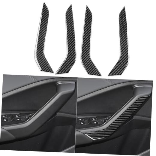 Real Carbon Fiber Trim for Door Inner Grab Handle Trim for 2019-2025