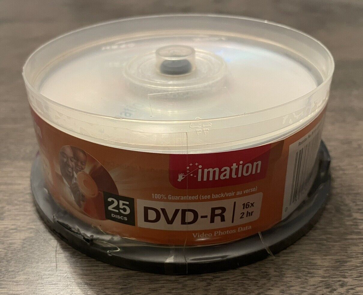NEW Imation Recordable DVD DVD-R 25-Pack 4.7GB 16x 2 Hrs