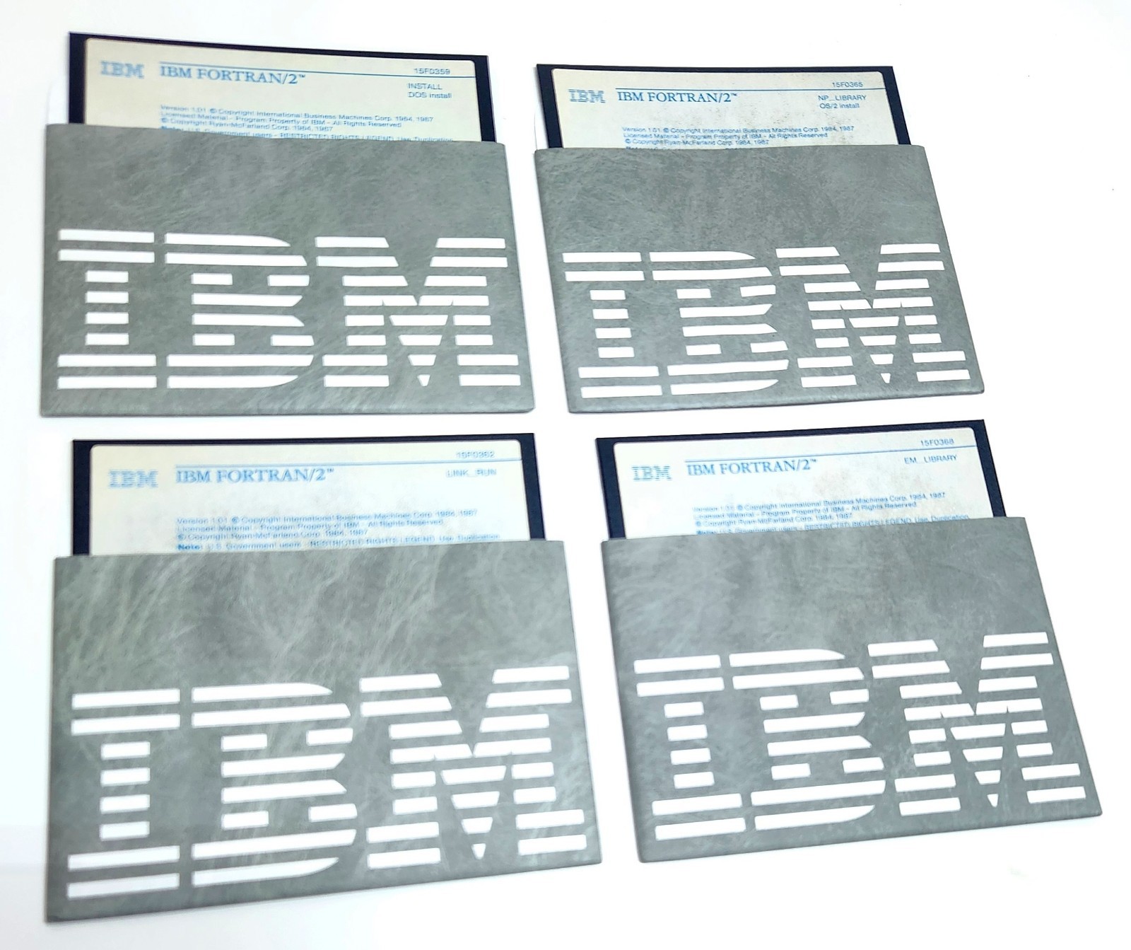 IBM FORTRAN/2 Version 1.01 (1987) 3.5" Floppy Disks Set of 4 OS/2 DOS Vintage 