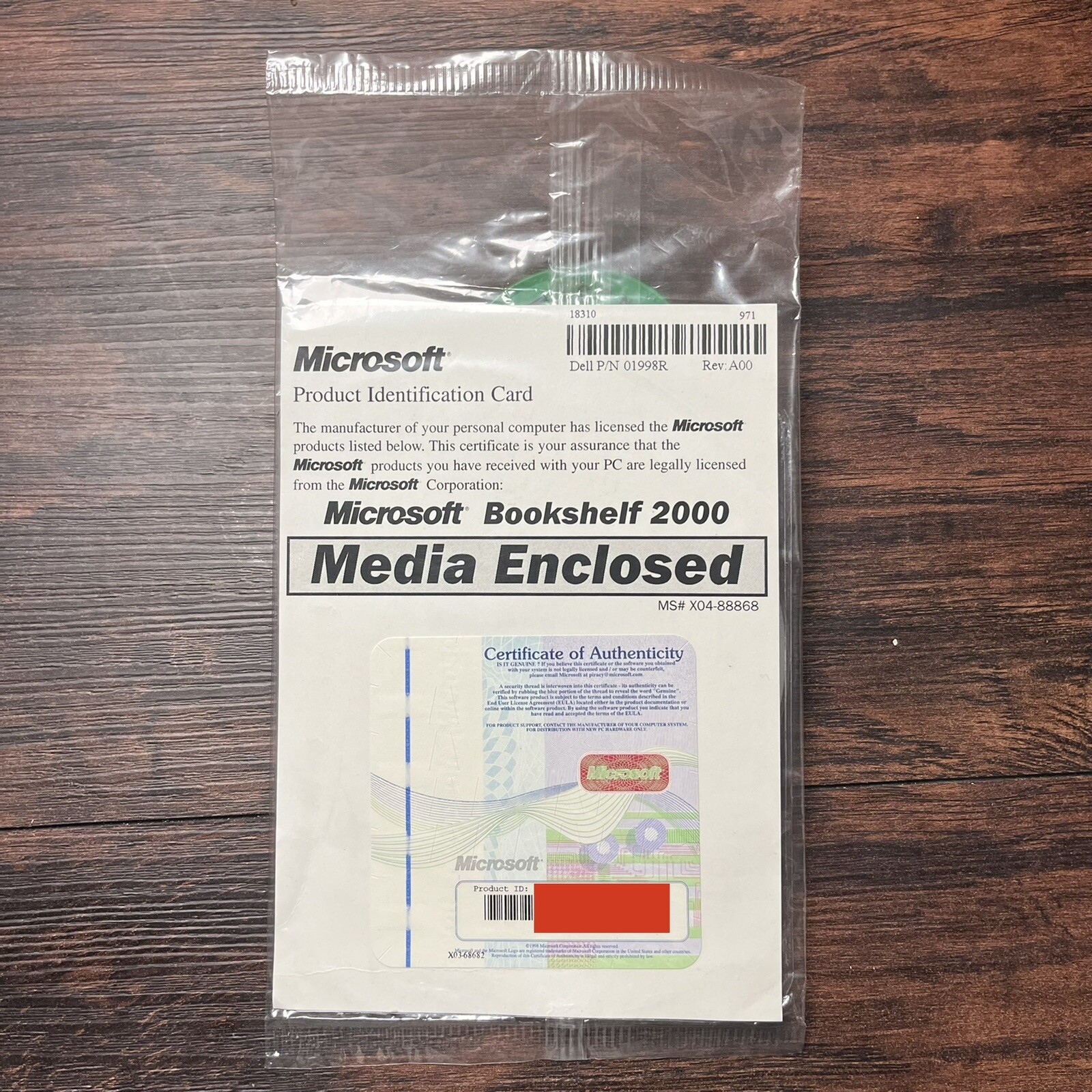 Brand New Microsoft Bookshelf 2000 CD with COA and Product Id