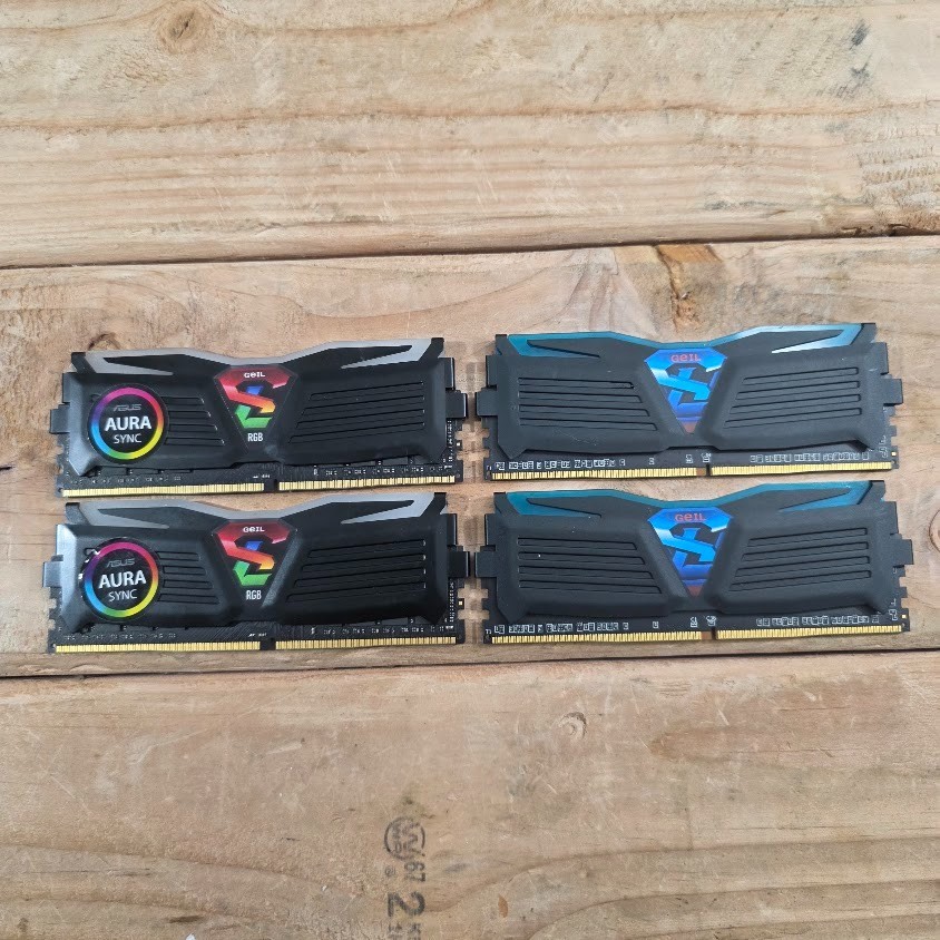 Lot of 4 Geil Ram Stick RGB Aura Sync 2x8GB 2x4GB PC4-19200 Super Luce DDR4 Asus