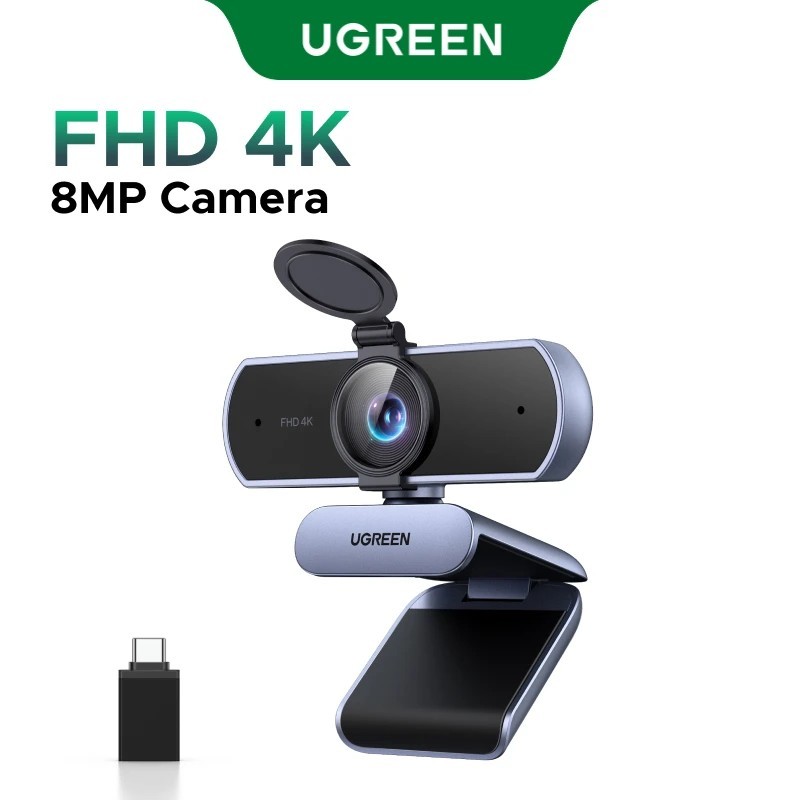 UGREEN 4K FHD 1080P Webcam 8MP Dual Noise-Cancelling Mics, Auto Focus USB