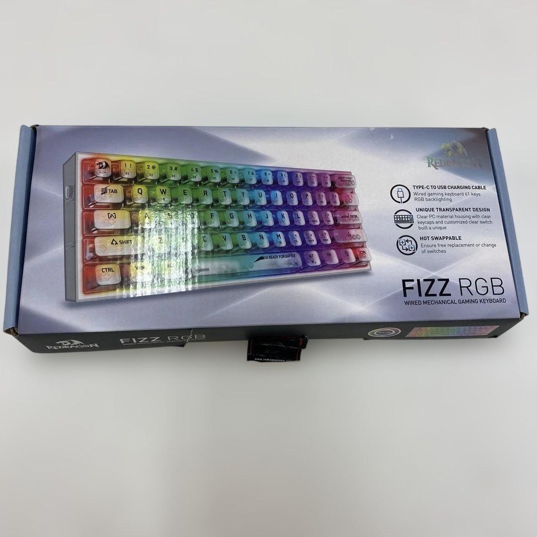 Redragon Gaming Keyboard FizzRGB Clear JP Tested