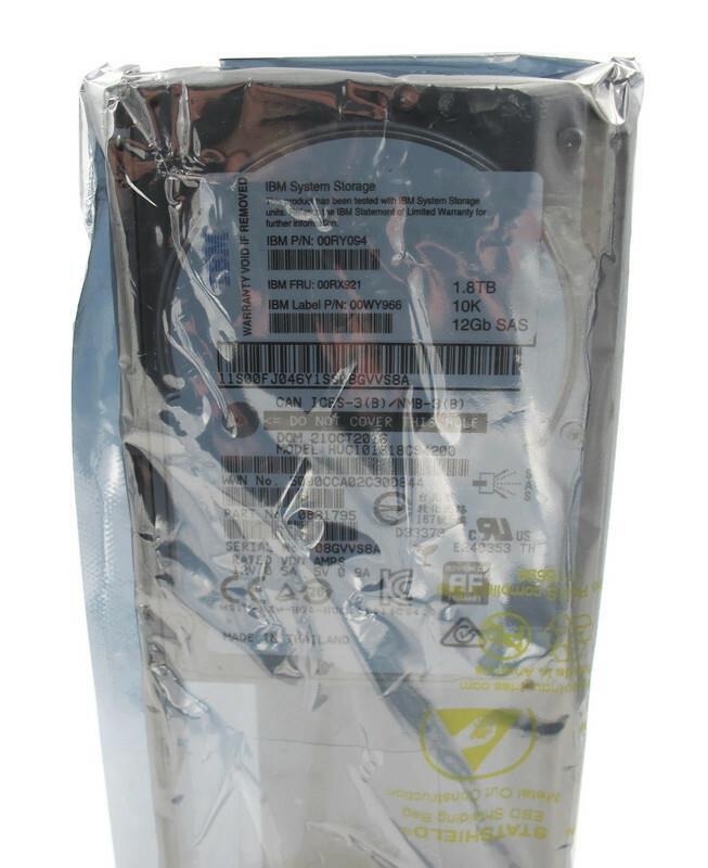 IBM AHF4 1.8TB 10K RPM 12Gb/s 2.5" SAS HDD Hard Drive 00RX908 00RY111 Lenovo NIB