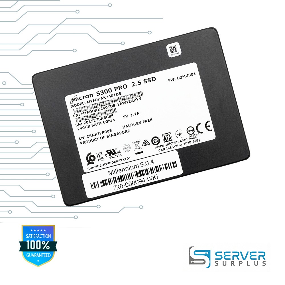 Micron 5300 PRO 240GB SATA 6Gb/s 2.5 in Enterprise SSD | MTFDDAK240TDS-1AW1ZABYY