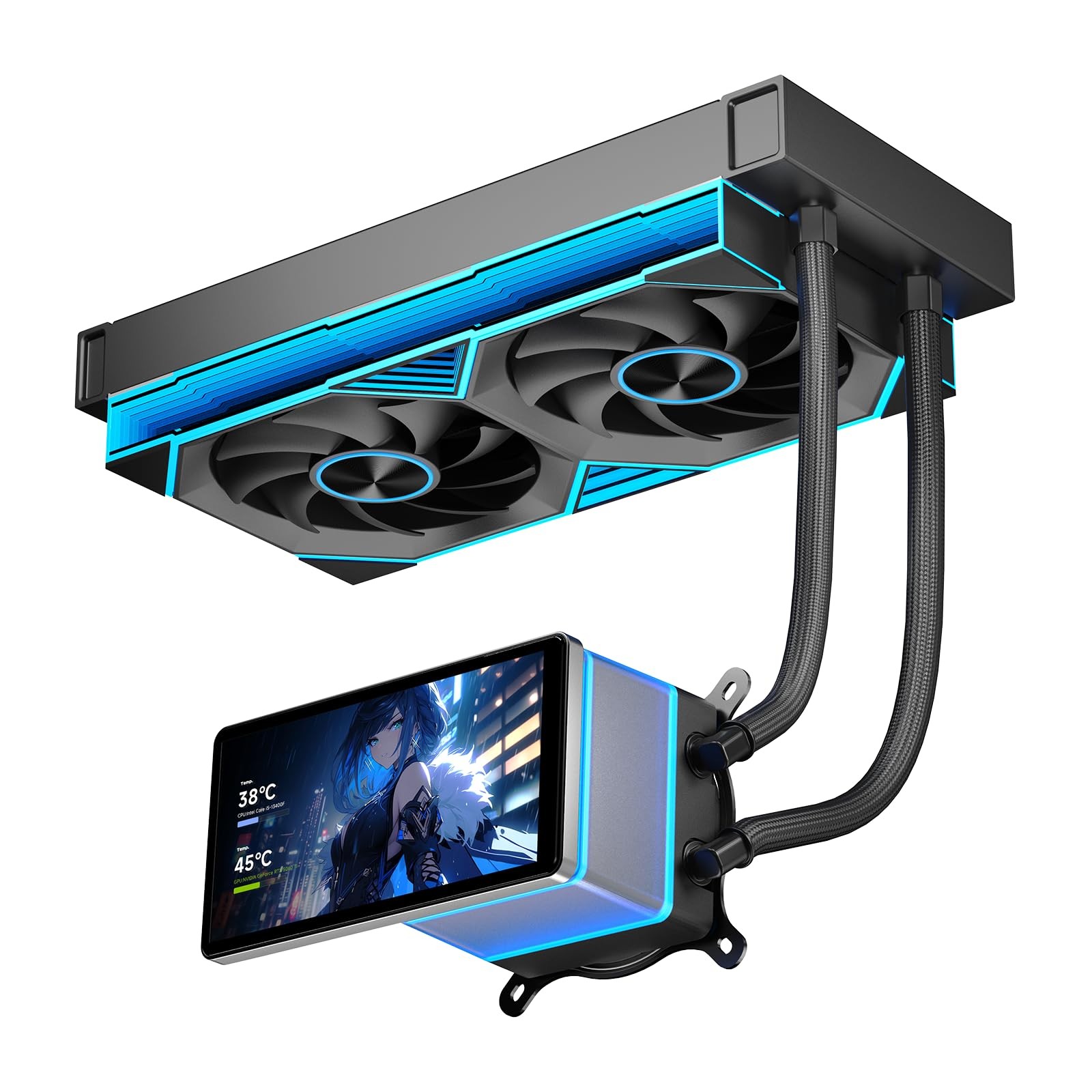 Jungle Leopard PF 240 CPU Water AIO Cooler Liquid PF240, 240 Black