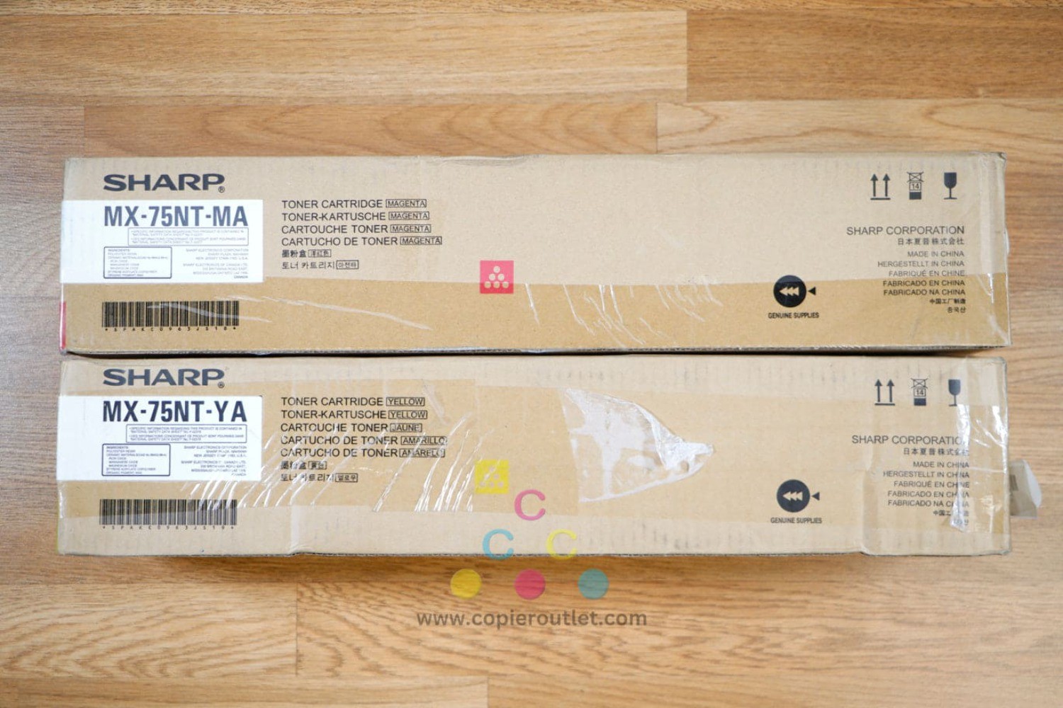 2 OEM Sharp MX-6500N,MX-7090N,MX-7500N Toners MX-75NT-MA, MX-75NT-YA