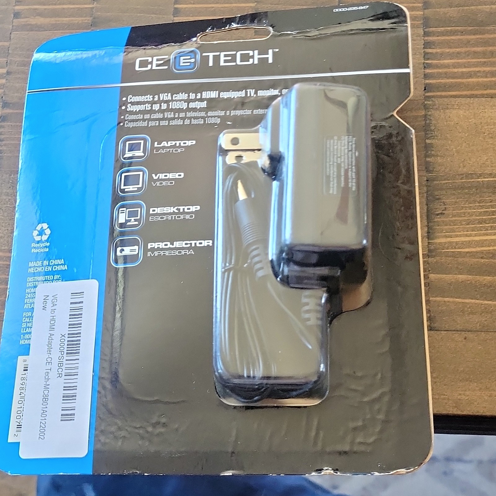 CE TECH VGA to HDMI Adapter Cable 2 ft Model MC8B01A0122002