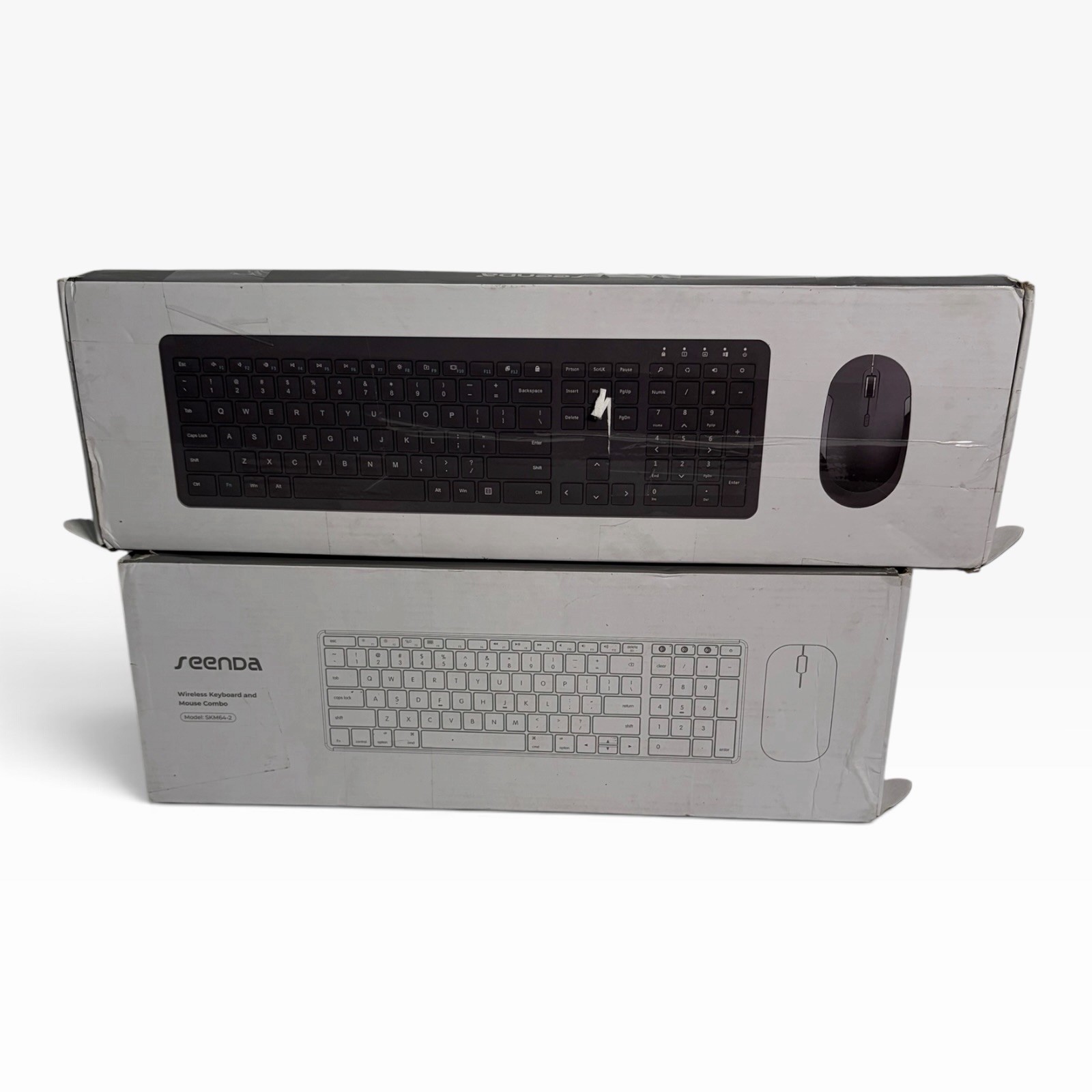 2-Pack SEENDA SK38 Wireless Keyboard Mouse Combo + SKM64-2 Keyboard
