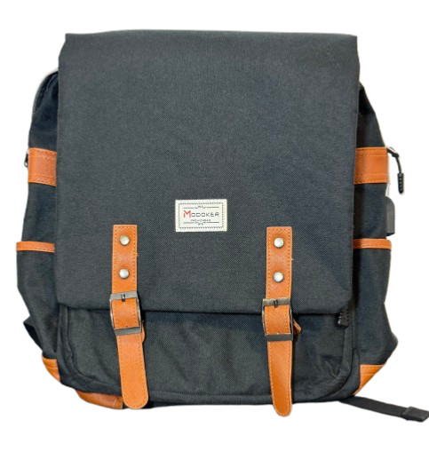 Vintage Modoker Laptop Backpack USB Fits 15.6" laptop Black & Brown