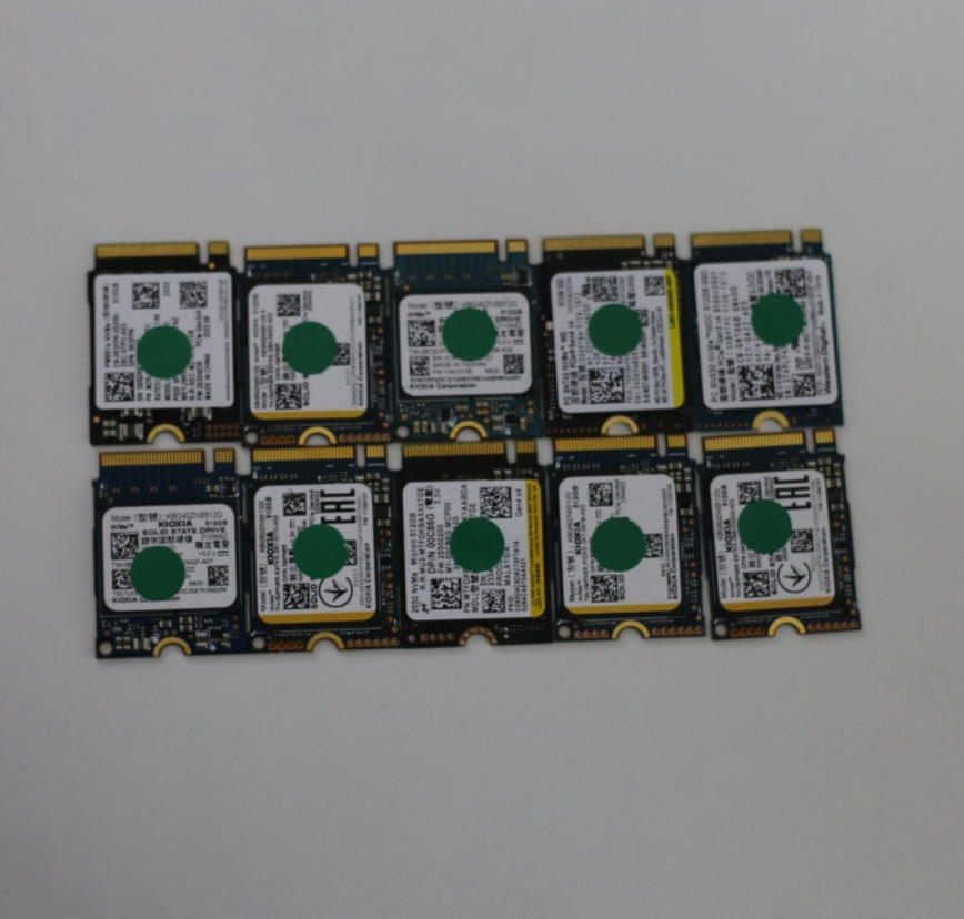 Mixed Lot of 10 512GB NVMe SSD 2230 SSD M Key Refurbished KH33