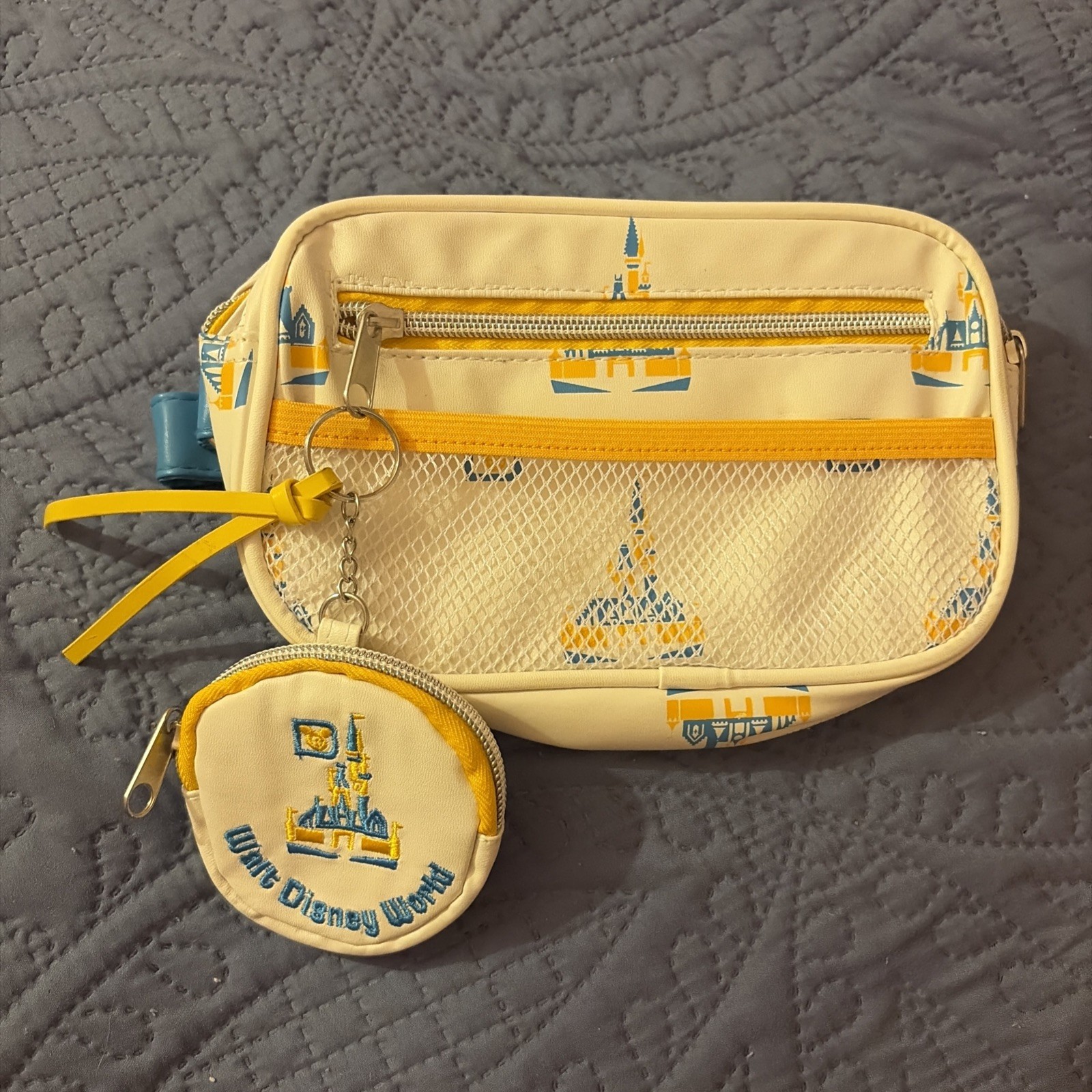 Walt Disney World Parks Cinderella Castle Mickey Fanny Pack Belt Bag Coin Purse