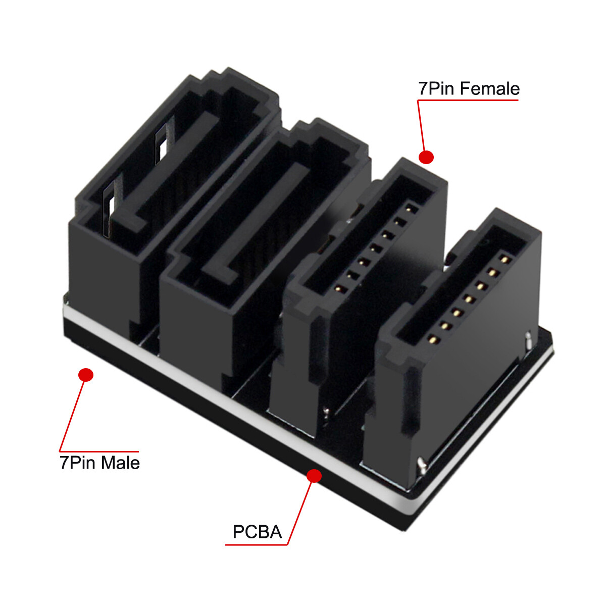 NFHK  Low Profile Dual SATA 7Pin Female to 7Pin Male for Mainboard Motherboard