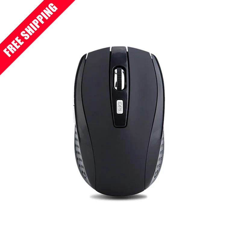 Black Wireless Mouse 2.4GHz Slim Silent Optical 800-1600 DPI MacBook PC