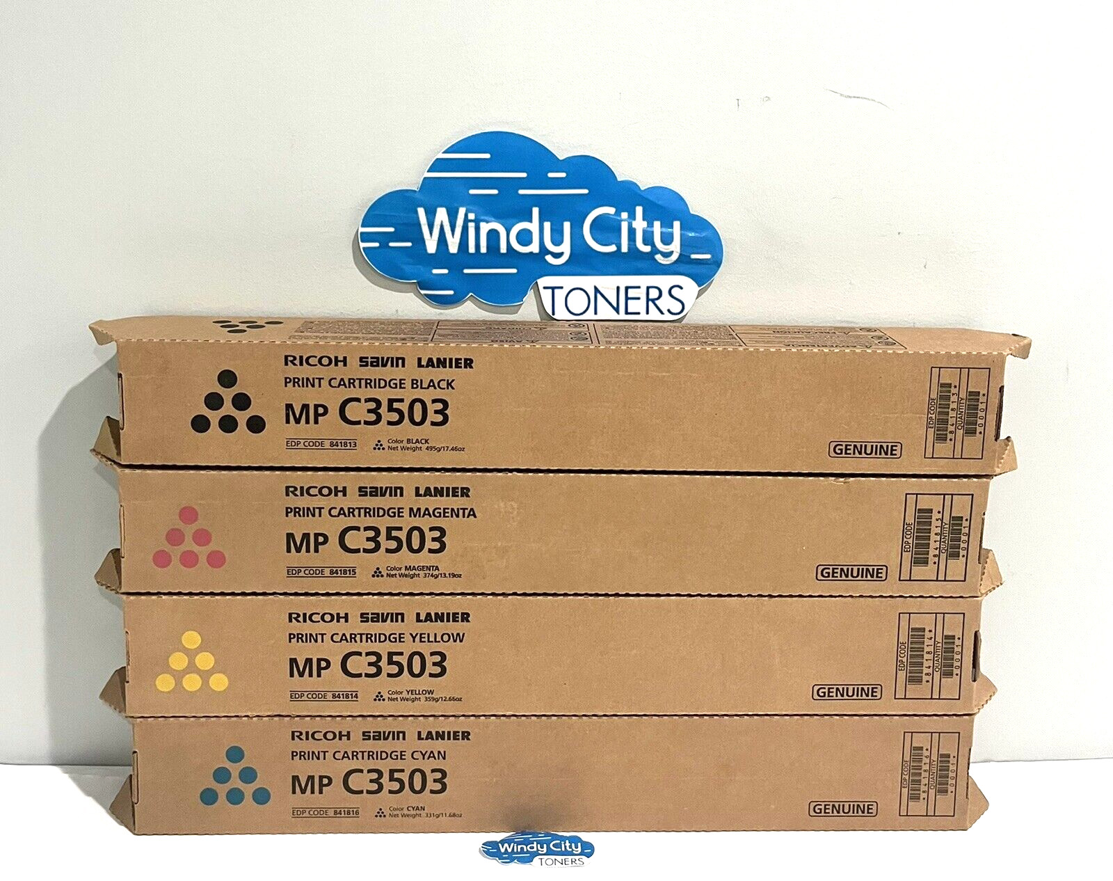 Ricoh 841813 841814 841815 841816 Toner Cartridge Full Set MP C3503 Genuine New