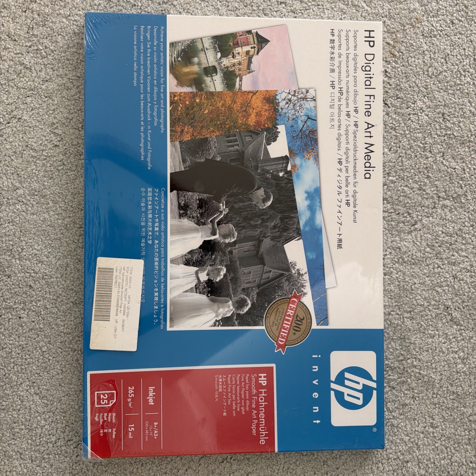 HP InkJet Photo Paper 13X19 Hahnemühle Smooth Fine Art Paper 25 Sheets - Sealed