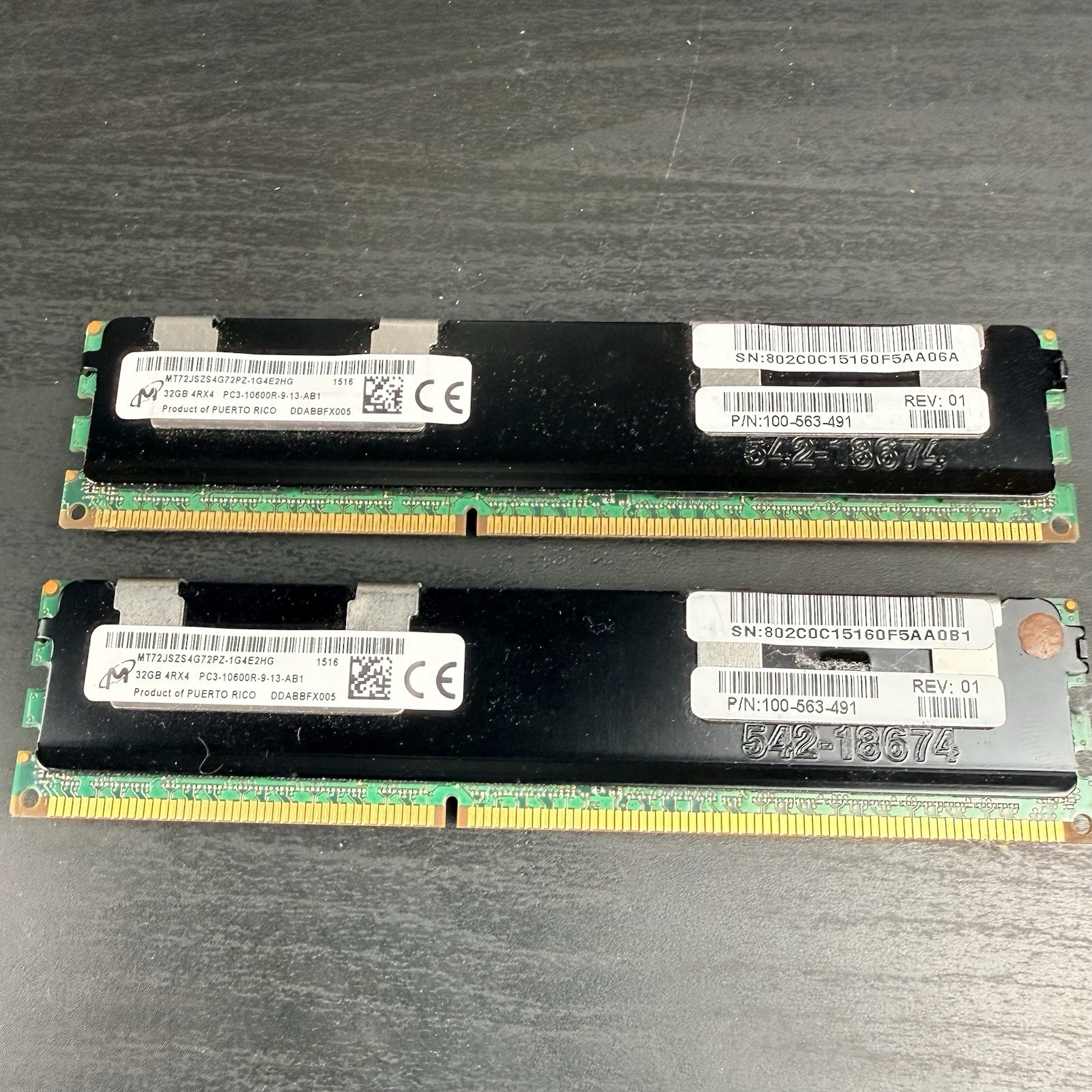Micron 64GB Kit  2x32GB DDR3 ECC RDIMM PC3-10600R 4Rx4 Server RAM