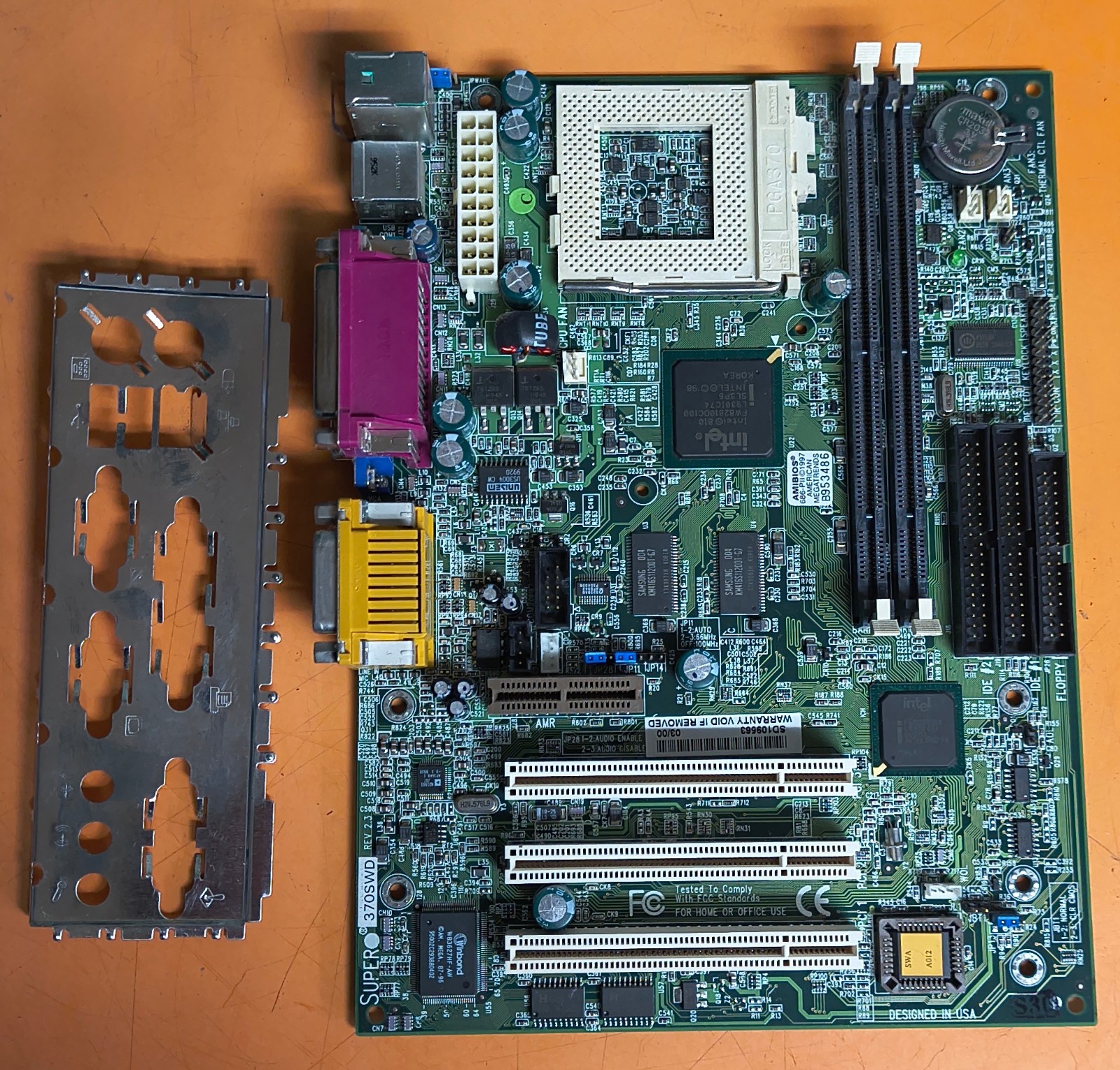 Vintage Supermicro 370SWD mATX Socket 370 (PGA370) Motherboard w./ IO Shield