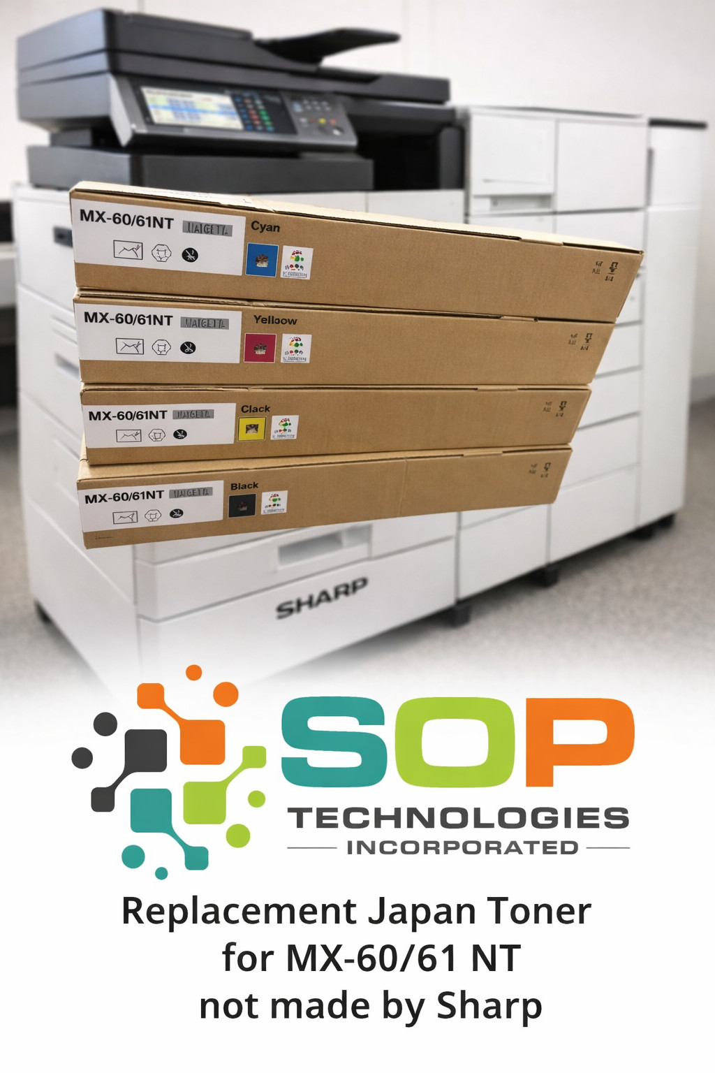 4Pk. Replacement Toner MX-60/61NT Cartridge for SHARP MX-3050/3060/3070/3550