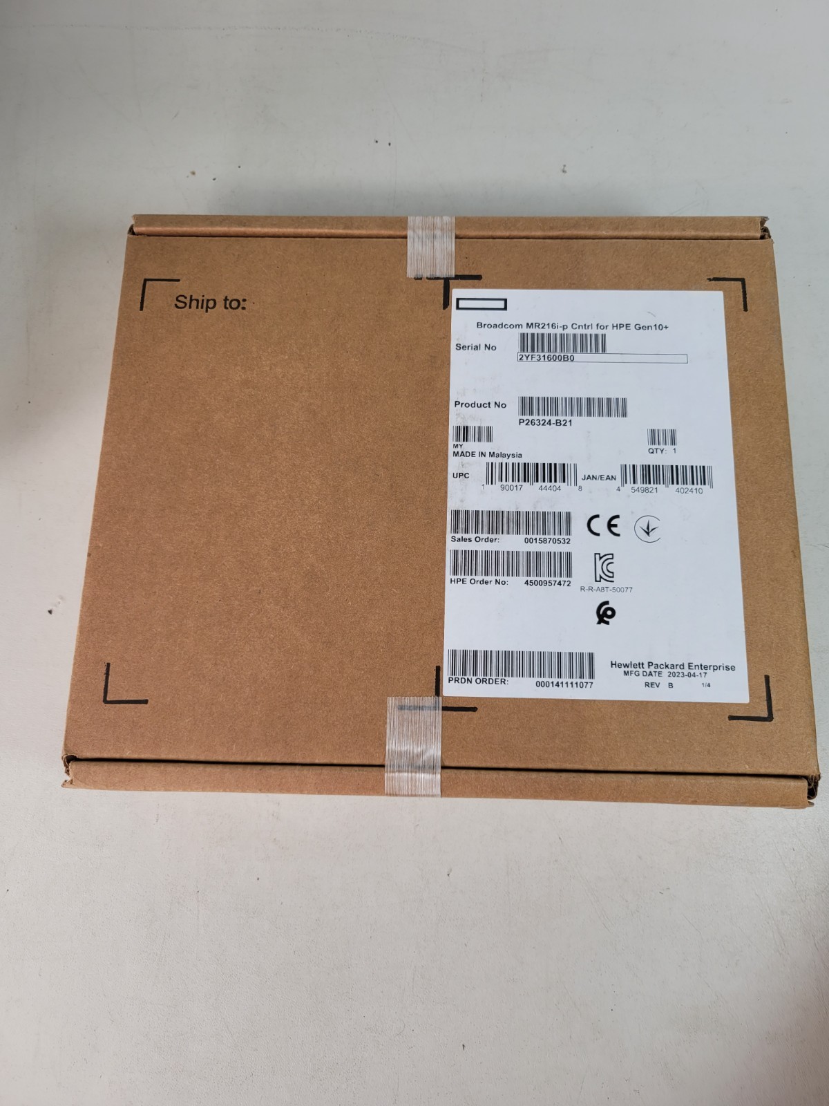 (NEW) P26324-B21 HPE Broadcom G10+ SPS-PCA MR216i-P SAS Controller Card