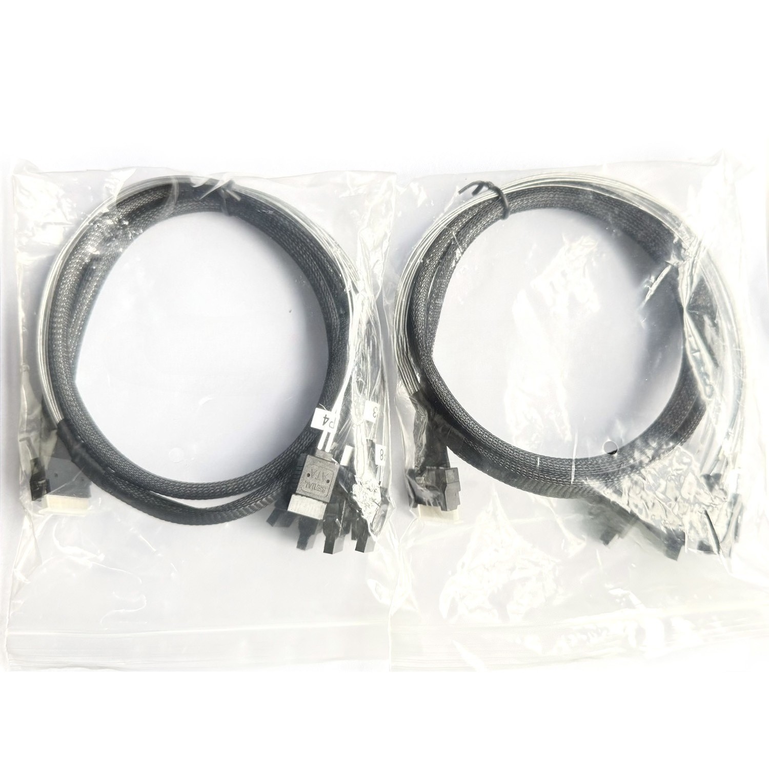 2Pcs High Quality Internal SlimSAS SFF-8654 to 8x SATA Breakout Forward Cable 1M