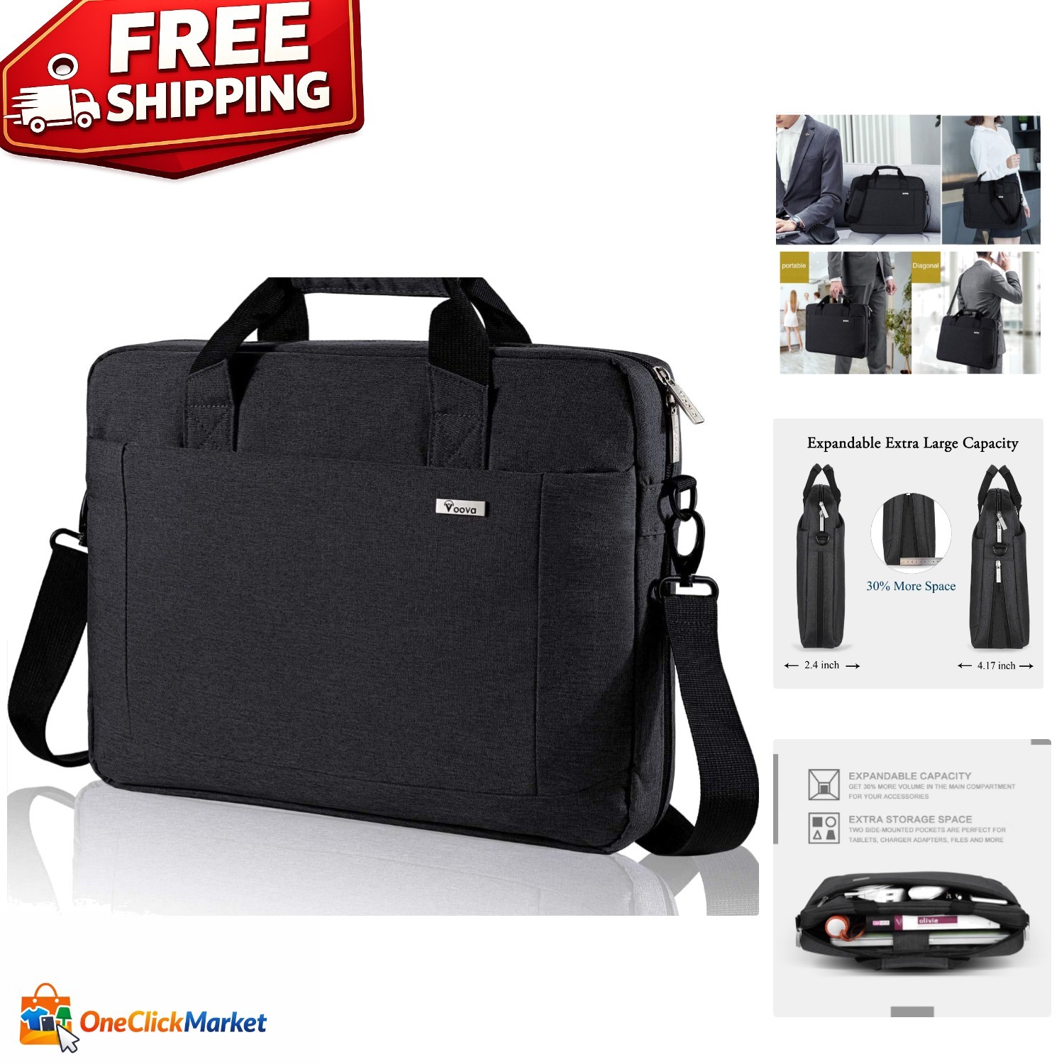 Sleek 17-Inch Laptop Bag - Durable, Water-Resistant & Stylish for All Occasions