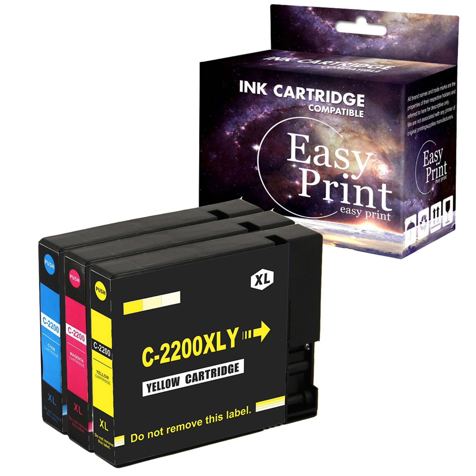 3PK PGI 2200 Ink Cartridge for Canon Maxify MB5420 iB4020 iB4120 Printer,CMY