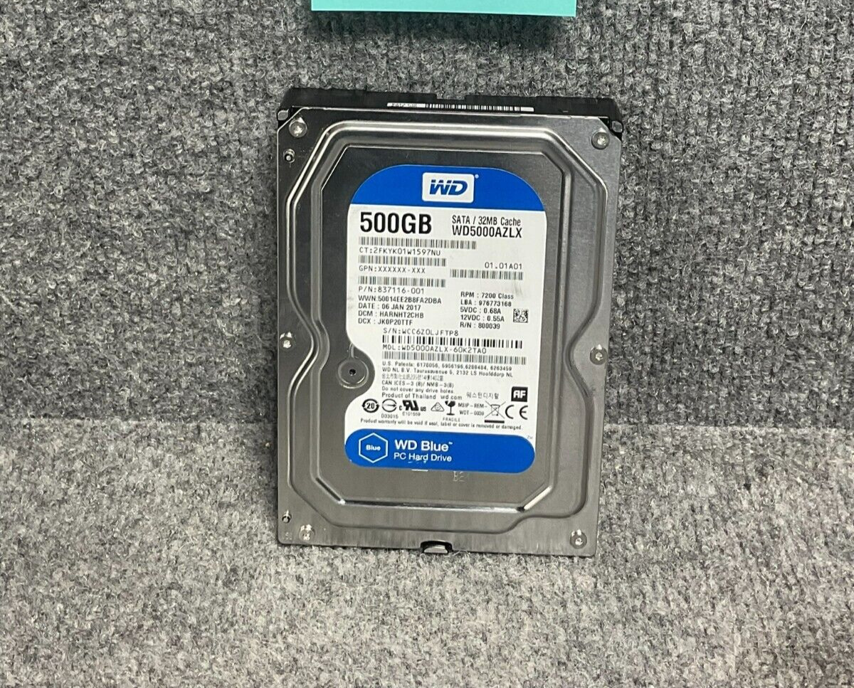 WD Blue 500GB PC Hard Drive WD5000AZLX, SATA / 32MB Cache In Silver Color