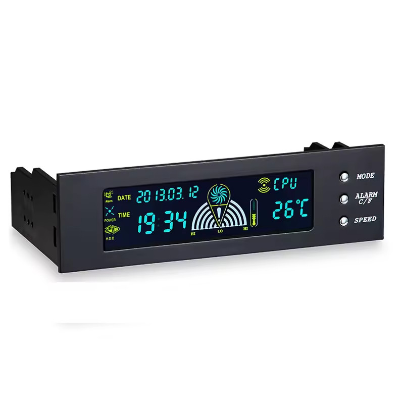 5.25 inch PC Bay Front Panel LCD 3 Fans Speed Temperature Sensor Controller