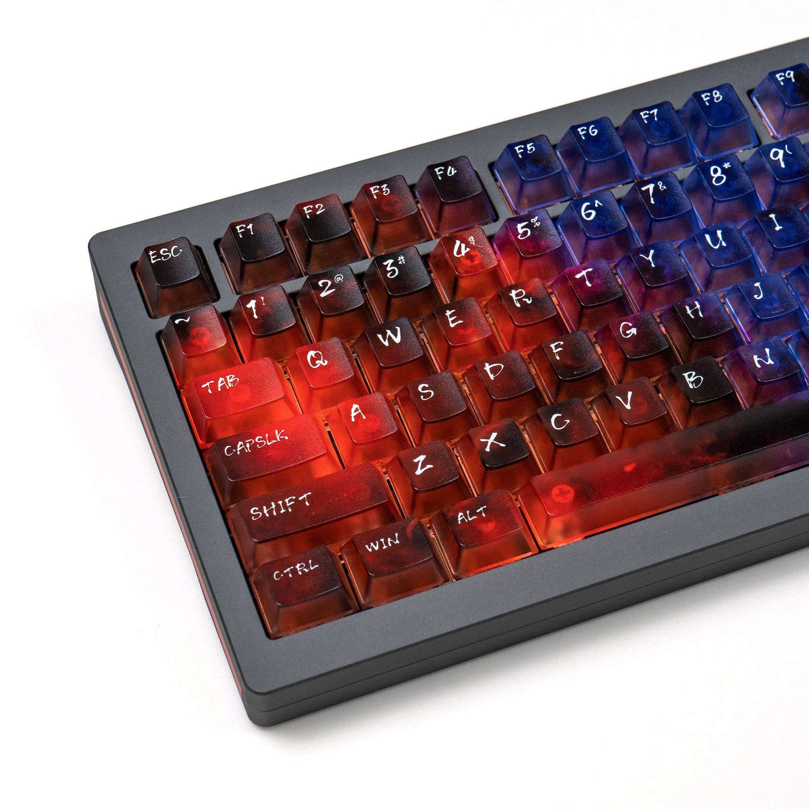 Clear Red Blue Cherry Profile Transparent Keycaps Shine Through 119 Keys Custom