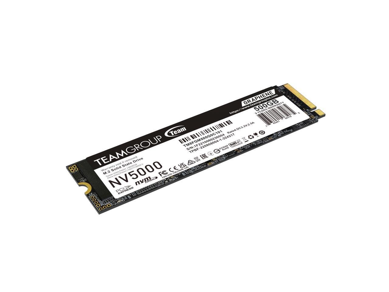 Group NV5000 M.2 2280 500GB PCIe 4.0 x4 with NVMe Internal Solid State Team