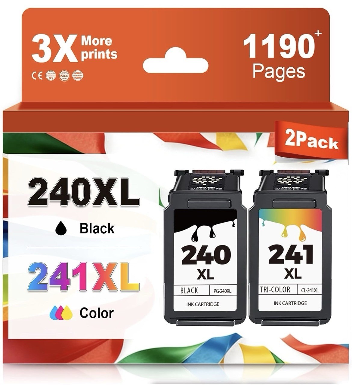 Relcolor 240XL 241XL Black Tri-color Compatible Ink Cartridge For Canon Inkjet
