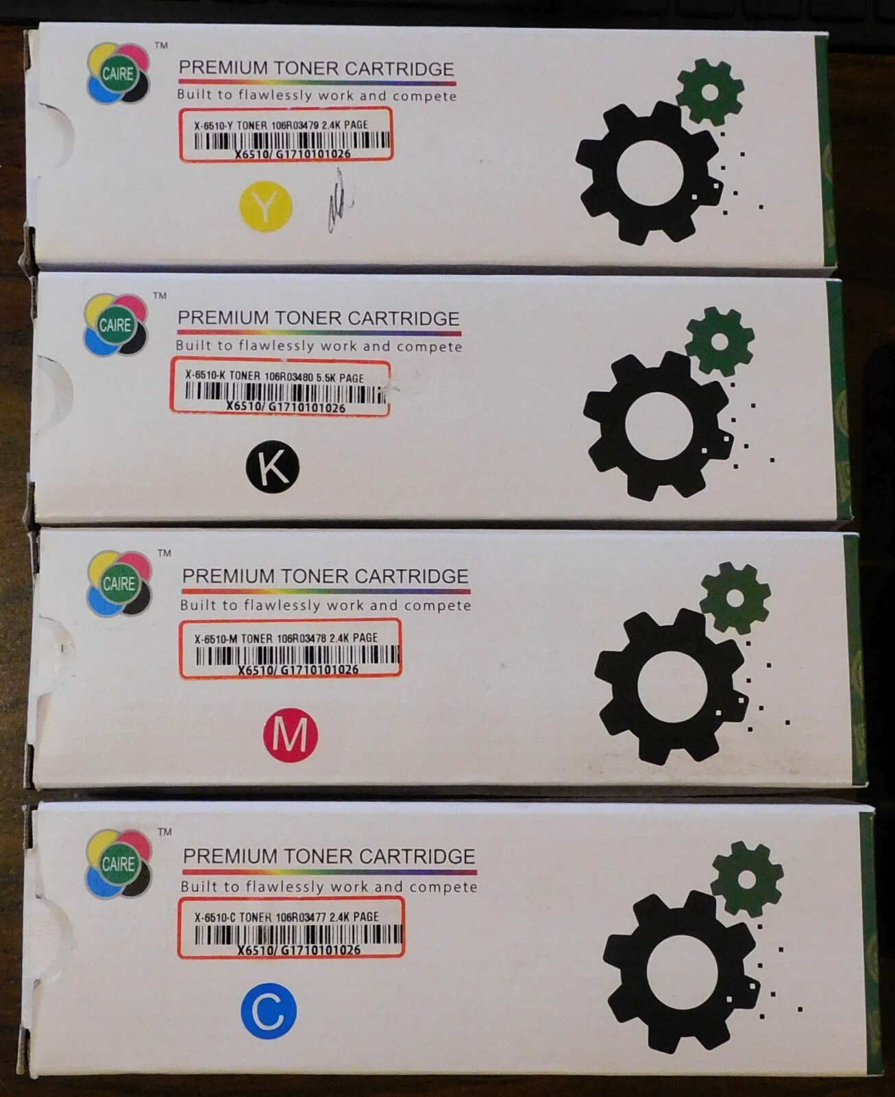 Lot of 4 Xerox Compatible Black/Yellow/Magenta/Cyan Laser Toners for Phaser 6510